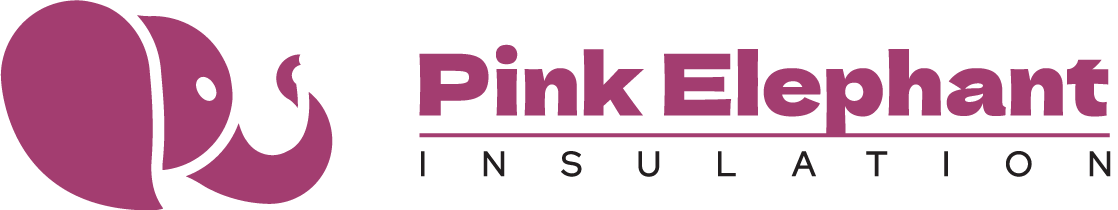 Pink elephant insulation logo.